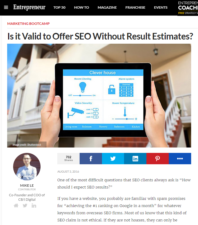Is it valid to offer SEO without Result Estimate?
